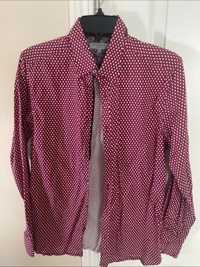 Ted Baker Burgundy Diamond-Print Shirt Jacket